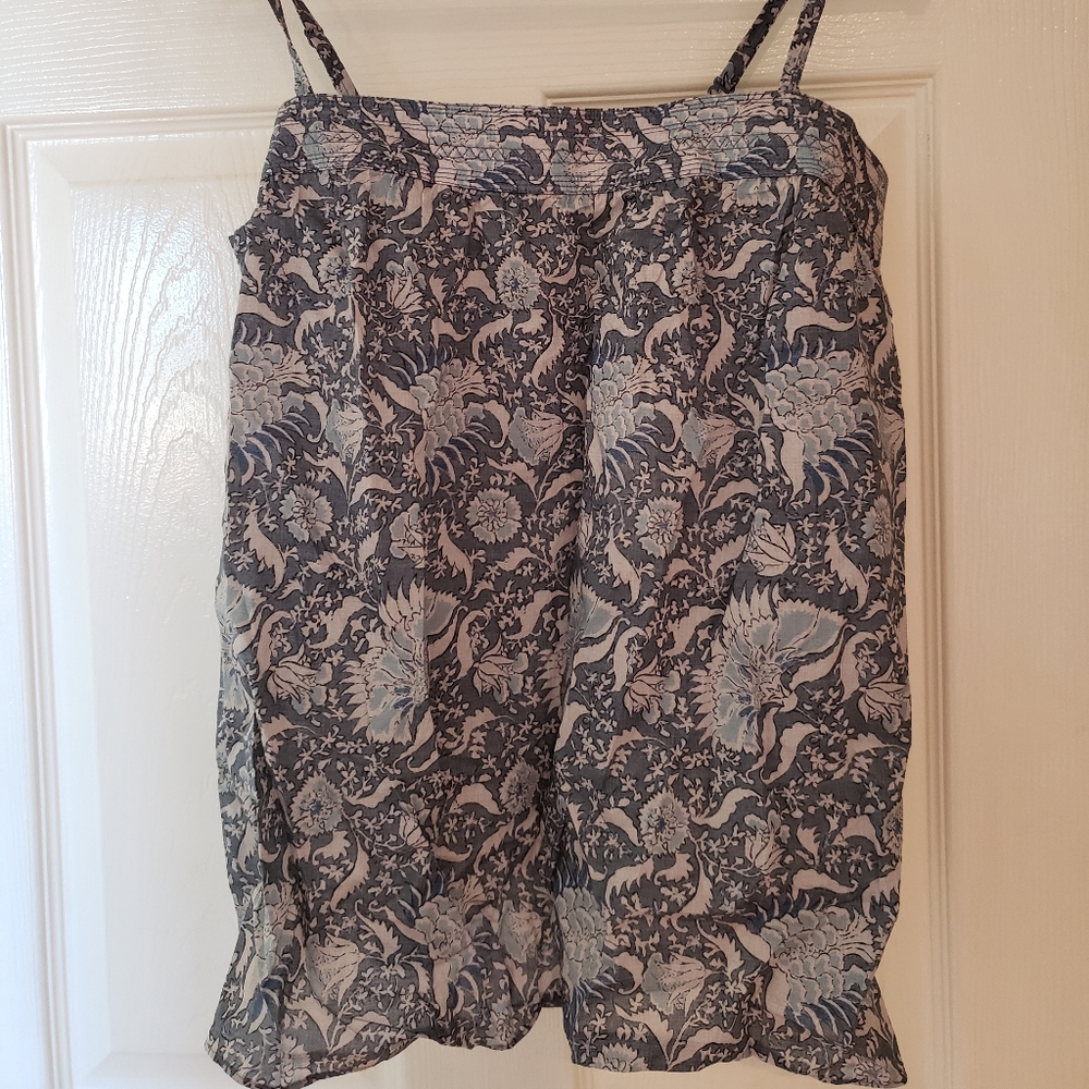 NEW Vince blue vintage floral cotton camisole